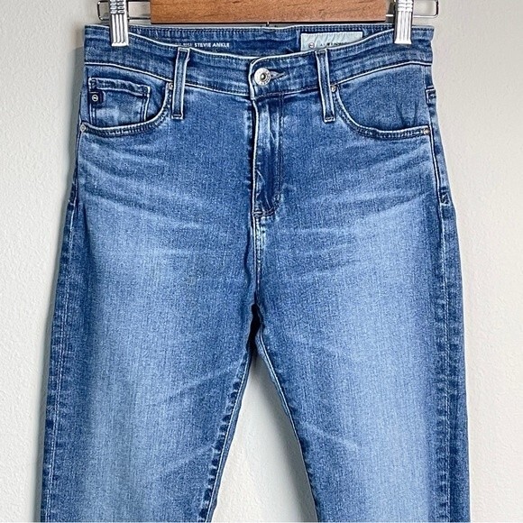 AG Adriano Goldschmied Anthropologie High Rise Stevie Skinny Ankle Jeans 25 - Picture 2 of 10